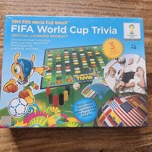 FIFA World Cup Trivia Board Game 2014 Brazil Ages 4+ 3 Levels Family Soccer